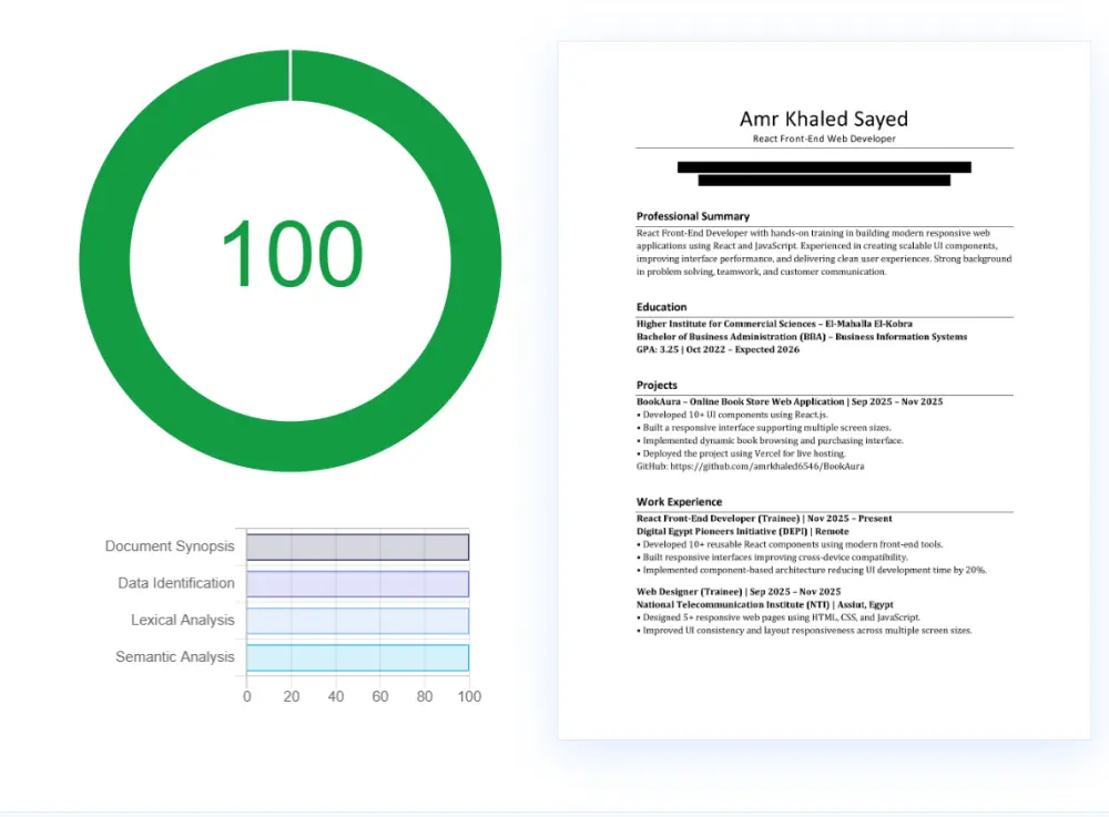 تصميم سيرة ذاتية احترافية CV متوافقة مع نظام ATS