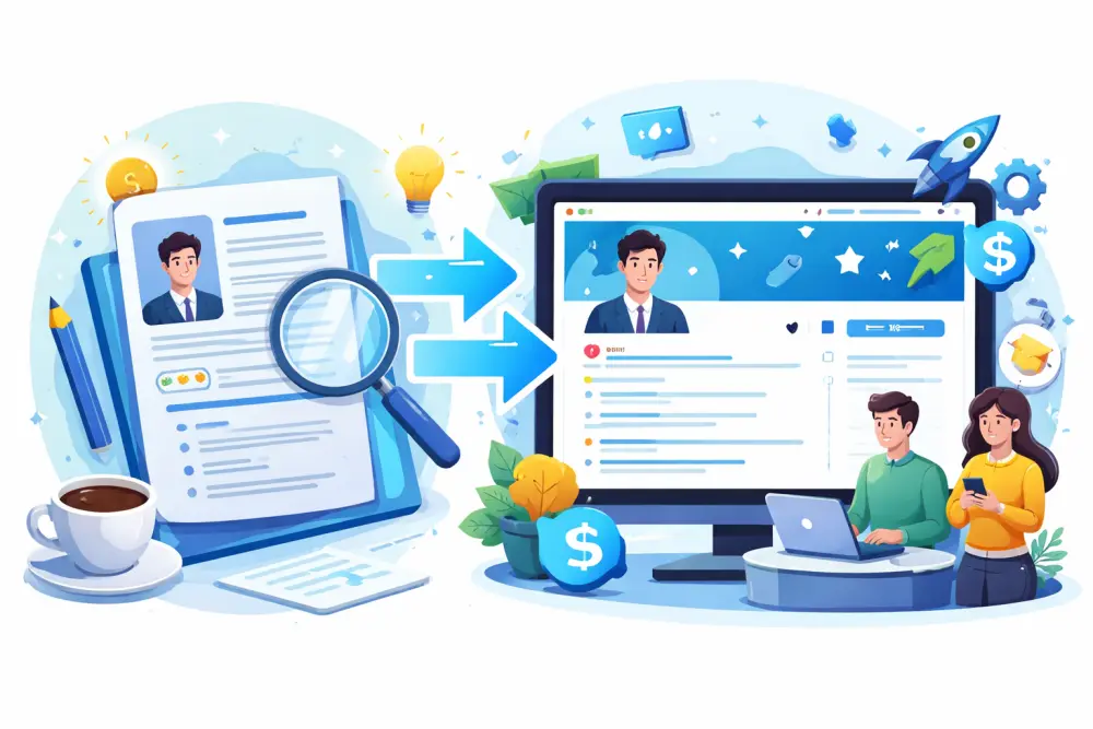 تحويل السيرة الذاتية إلى حساب LinkedIn احترافي وتحسين المحتوى