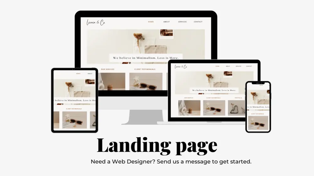 صفحة هبوط مصممة بأحترافية ومتجاوبة مع جميع الشاشات