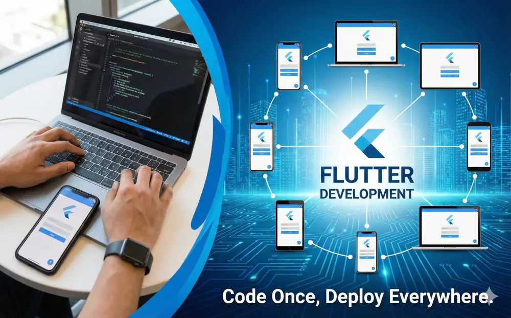 تطوير تطبيق موبايل باستخدام Flutter لثلات صفحات يعمل على Android وiOS