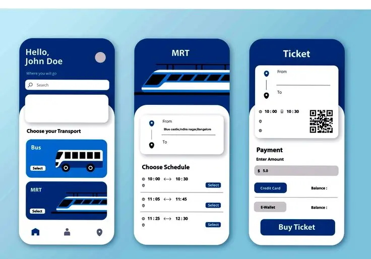 تطوير تطبيق موبايل باستخدام Flutter لثلات صفحات يعمل على Android وiOS