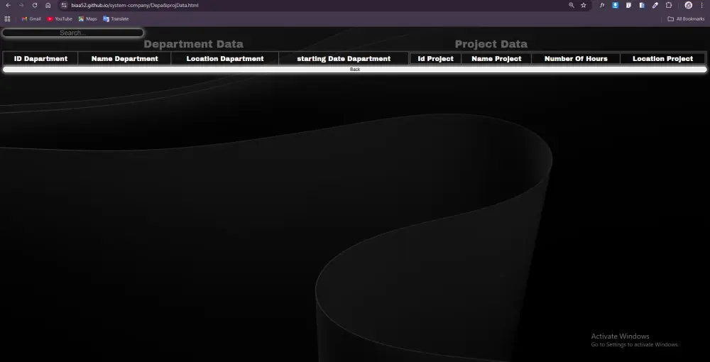 تصميم وتطوير نظام ويب لإدارة الموظفين والأقسام مع عمليات CRUD وبحث وعرض في جداول (حتى 15 صفحة)