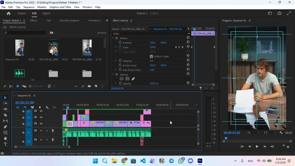مونتاج فيديوهات ريلز وشورتس احترافي للمحتوى العربي (Reels / TikTok / Shorts)