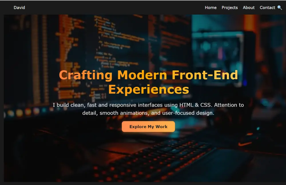 تصميم بورتفوليو وصفحة هبوط باستخدام HTML و CSS