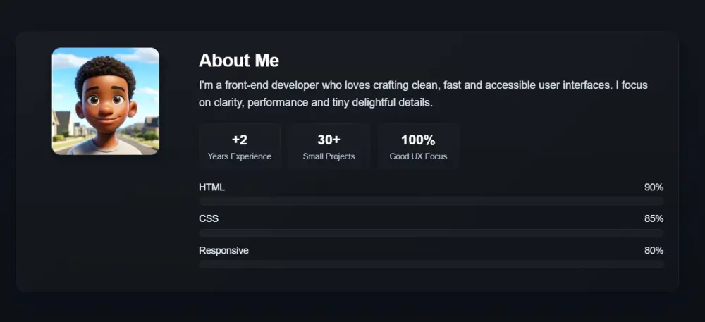 تصميم بورتفوليو وصفحة هبوط باستخدام HTML و CSS