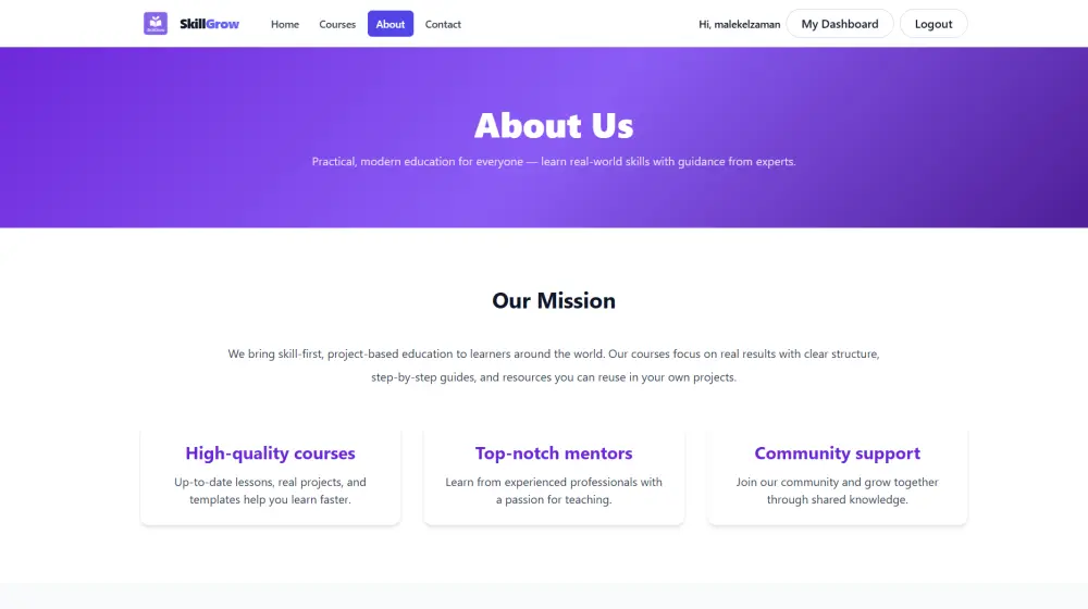 بناء واجهة React بسيطة (dashboard)