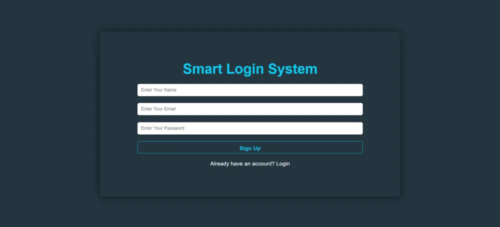 تصميم صفحة تسجيل (Sign Up / Login) احترافية ومتجاوبة باستخدام HTML وCSS وJavaScript