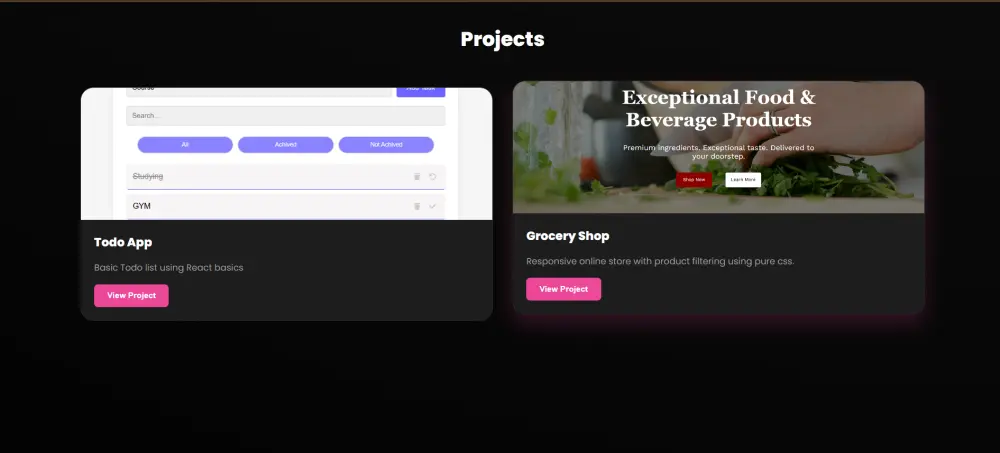 سأقوم بإنشاء موقع Portfolio مكون من صفحة واحدة متجاوبة باستخدام React