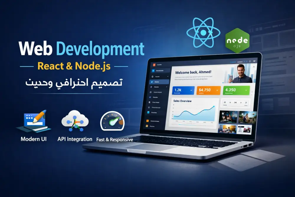 تصميم وتطوير موقع ويب احترافي باستخدام React و Node.js