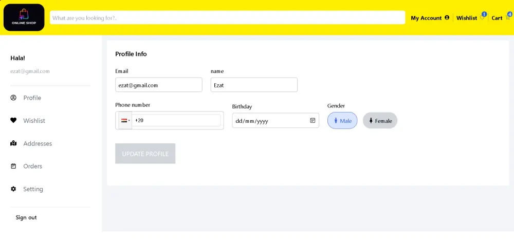 سوف أقوم بتطوير متجر إلكتروني متكامل يساعدك على عرض منتجاتك وبيعها بسهولة عبر الإنترنت، مع تجربة استخدام بسيطة وسلسة للعميل من تصفح المنتجات وحتى إتمام عملية الشراء