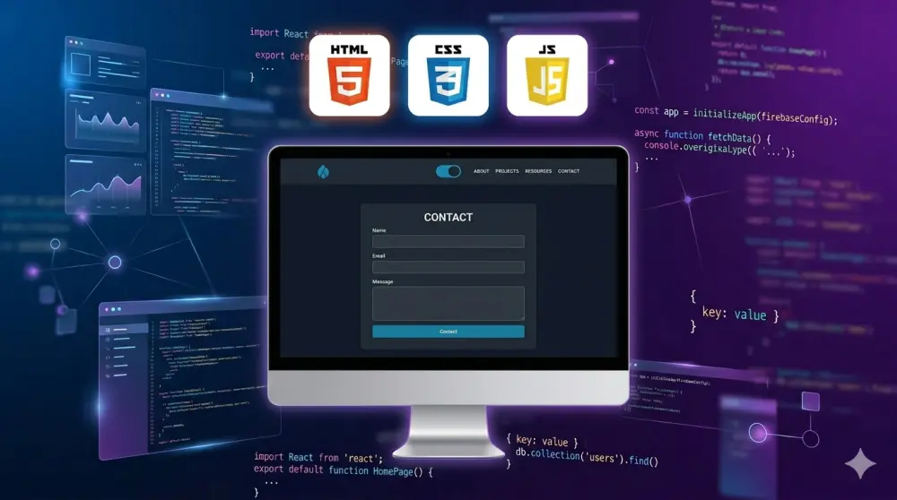 تطوير موقع شخصي (بورتفوليو) باستخدام HTML، CSS، JavaScript