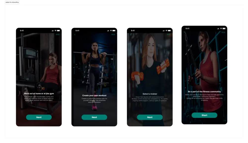 تصميم صفحات onboarding