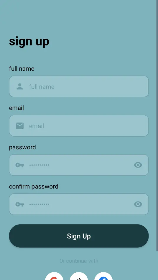 تنفيذ شاشة تسجيل مستخدم جديد (Signup) بسيطة في Flutter مقابل 5 دولار