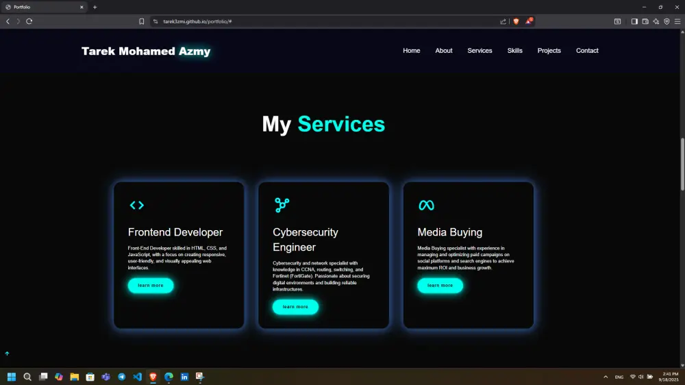 عمل بورتفوليو احترافي باستخدام HTML , CSS , Bootstrap and JavaScript