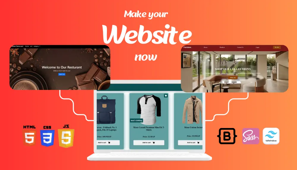تصميم صفحة ويب احترافية ومتجاوبة باستخدام HTML و CSS