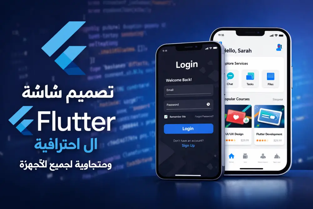 تصميم شاشة Flutter UI احترافية ومتجاوبة مع جميع أحجام الشاشات