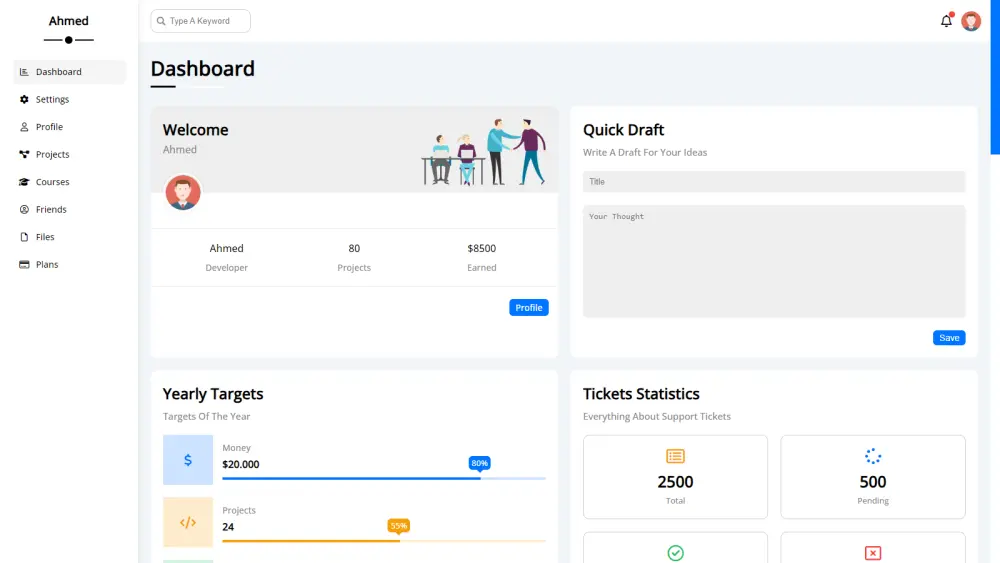 سأقوم بتطوير وتصميم موقع ويب متجاوب وحديث يتناسب مع احتياجاتك الخاصة ويعمل على جميع الأجهزة والمتصفحات.