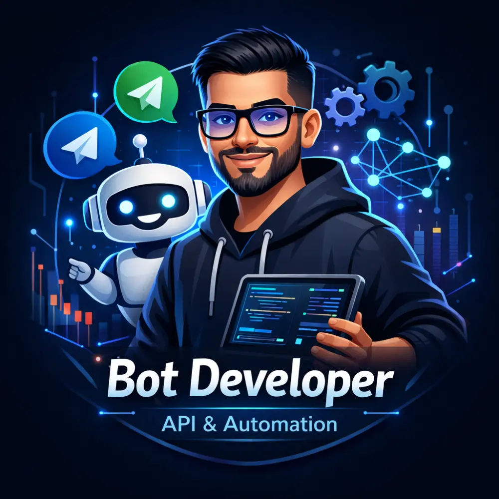 تصميم وبرمجة بوتات مخصصة مع تكامل API وأنظمة ذكاء اصطناعي