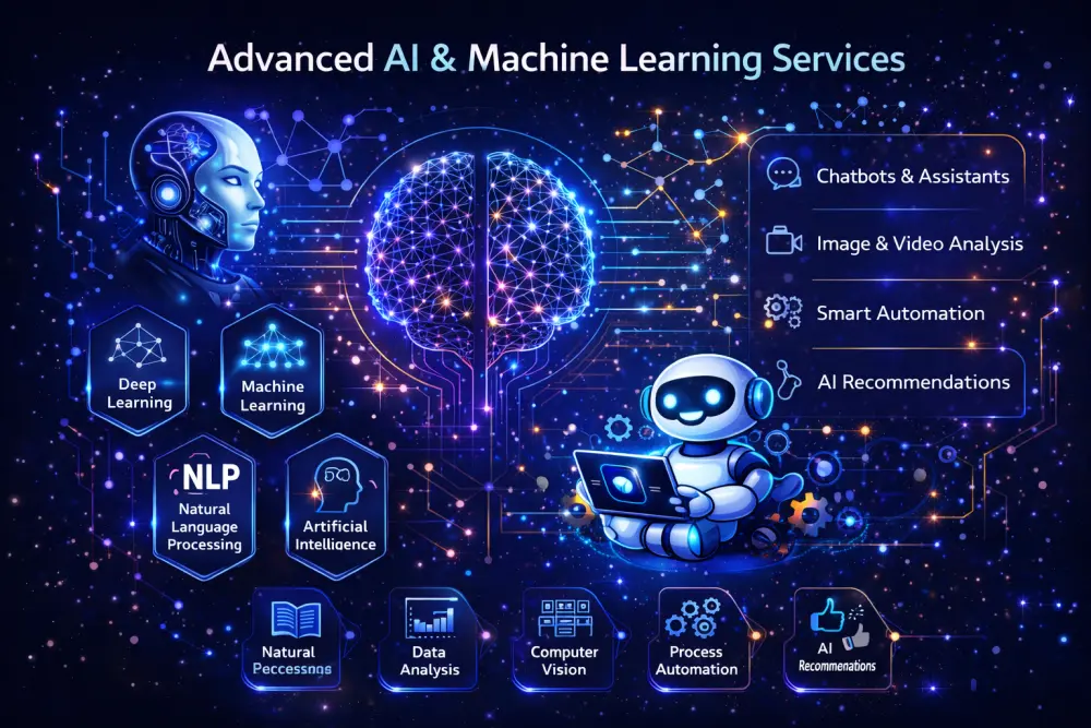 طوير حلول ذكاء اصطناعي وتعلم آلي وعميق مخصصة حسب المشروع