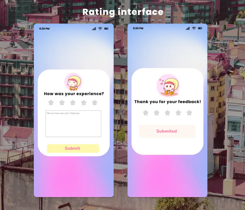 تصميم واجهة تقييم  (Rating & Feedback Interface)