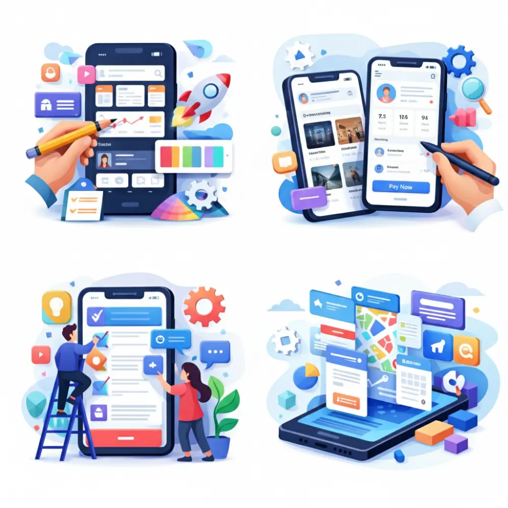 تصميم واجهة مستخدم احترافية لتطبيق الموبايل.