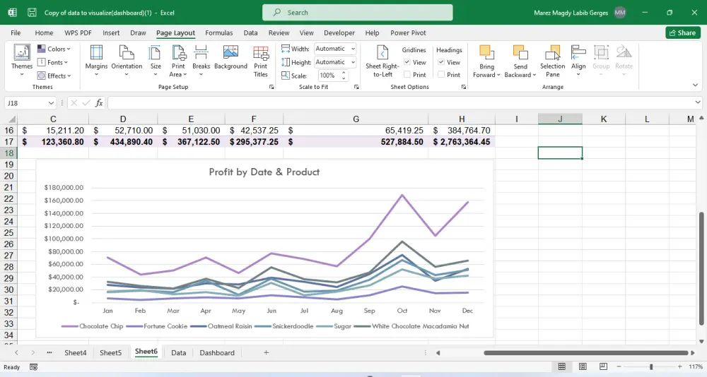 إنشاء رسوم بيانية تفاعلية في Excel (حتى 3 رسوم)