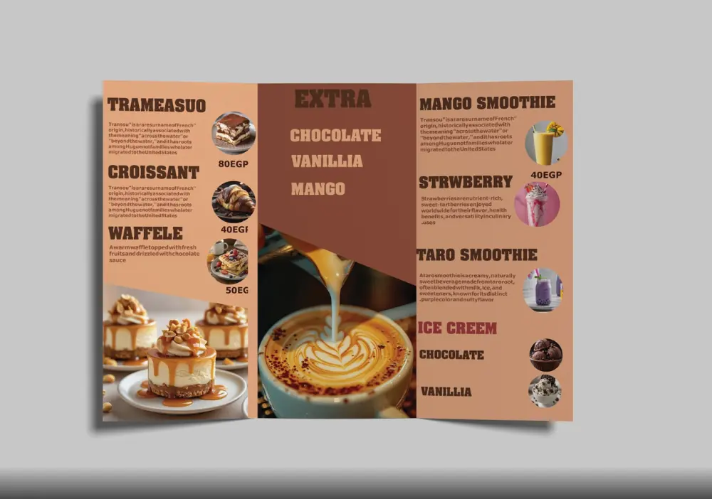 تصميم مطويات او منيو