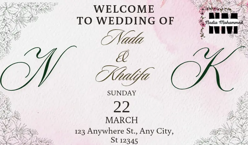 تصميم دعوات زفاف أنيقة وجذابة