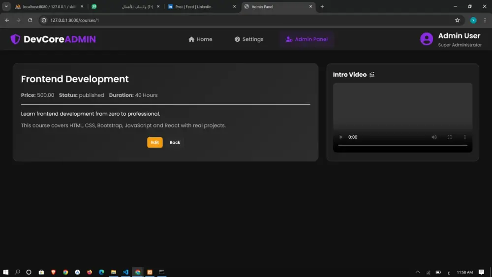 إنشاء منصة تعليمية لبيع الكورسات  باستخدام Laravel