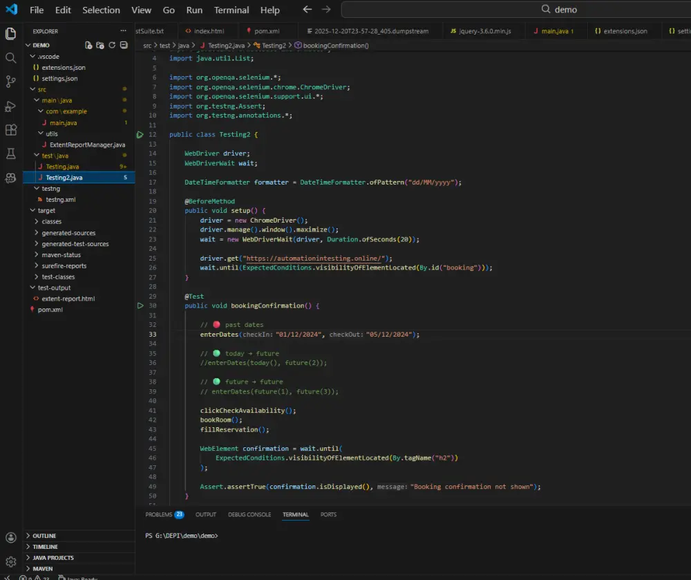 اختبار شامل لمواقع الويب يدويًا وآليًا باستخدام Selenium و TestNG لضمان الجودة| Manual & Automation Testing