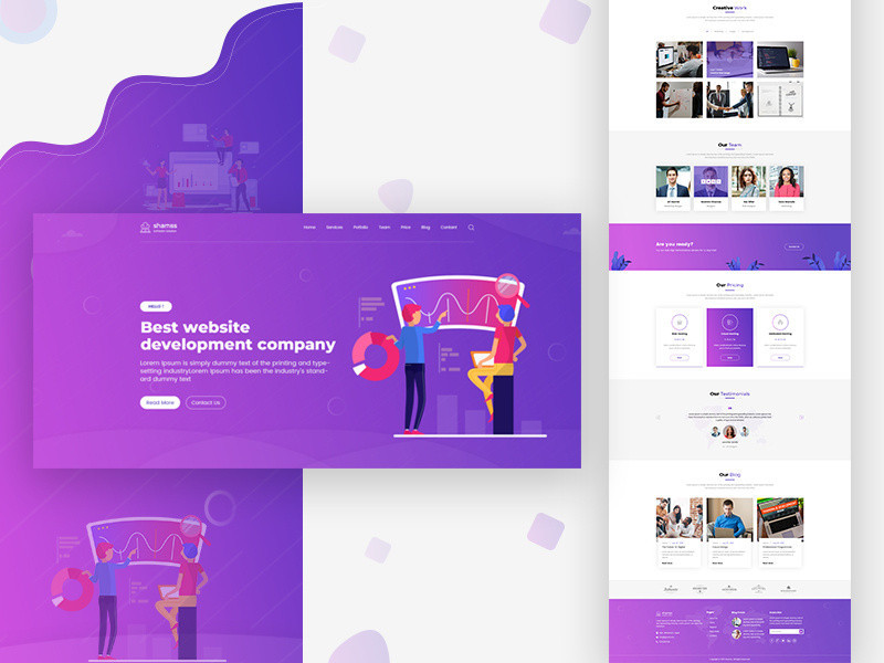 تصميم صفحة رئيسية ( Landing page )لأى موقع بالXD