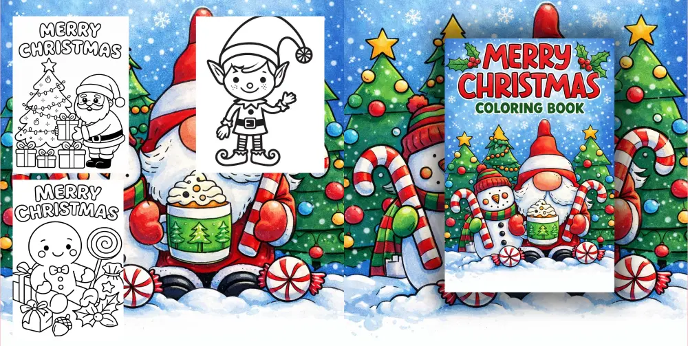 كتاب تلوين عيد الميلاد للأطفال من عمر 8 إلى 12 سنة