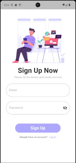 إنشاء شاشة تسجيل دخول وتسجيل حساب باستخدام Flutter
