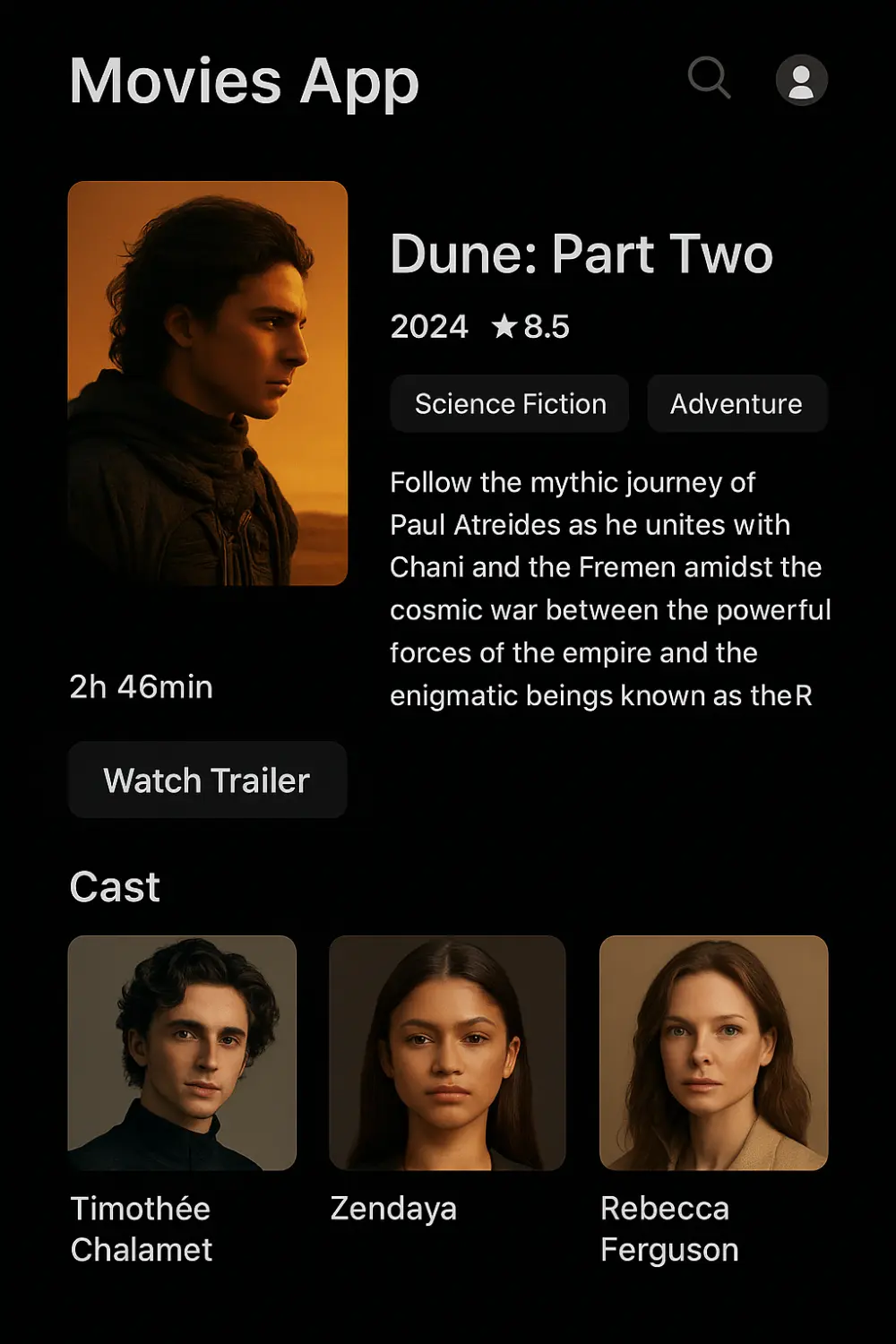 تطوير تطبيق أفلام Flutter كامل مع عرض الأفلام والتفاصيل وربطه بـ API