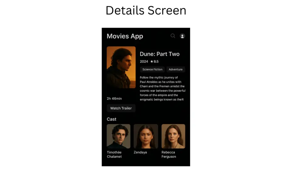 تطوير تطبيق أفلام Flutter كامل مع عرض الأفلام والتفاصيل وربطه بـ API