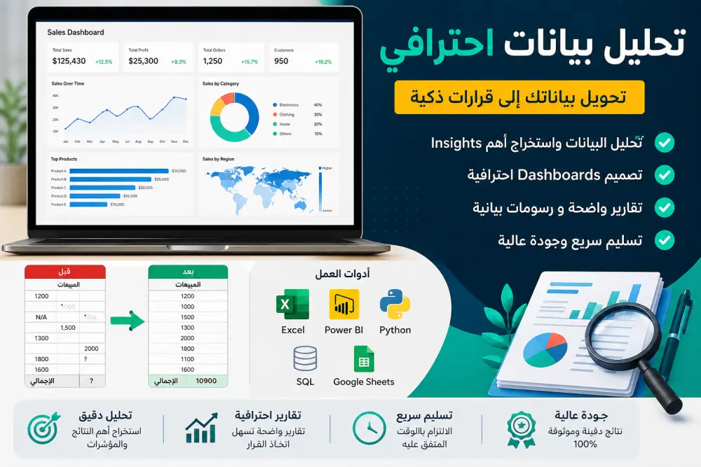 سأحلل بياناتك وأقدم لك تقارير وInsights واضحة