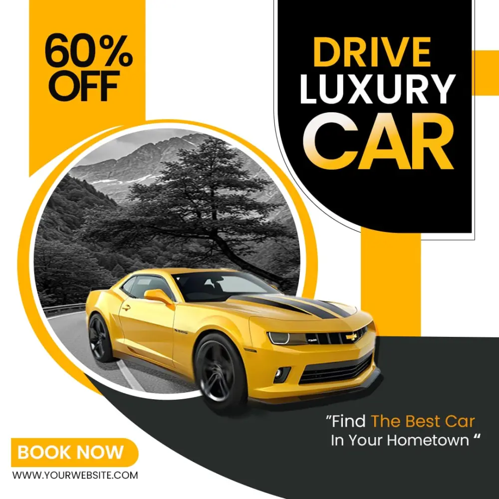 تصميم بوست إعلان سيارات احترافي وجذاب