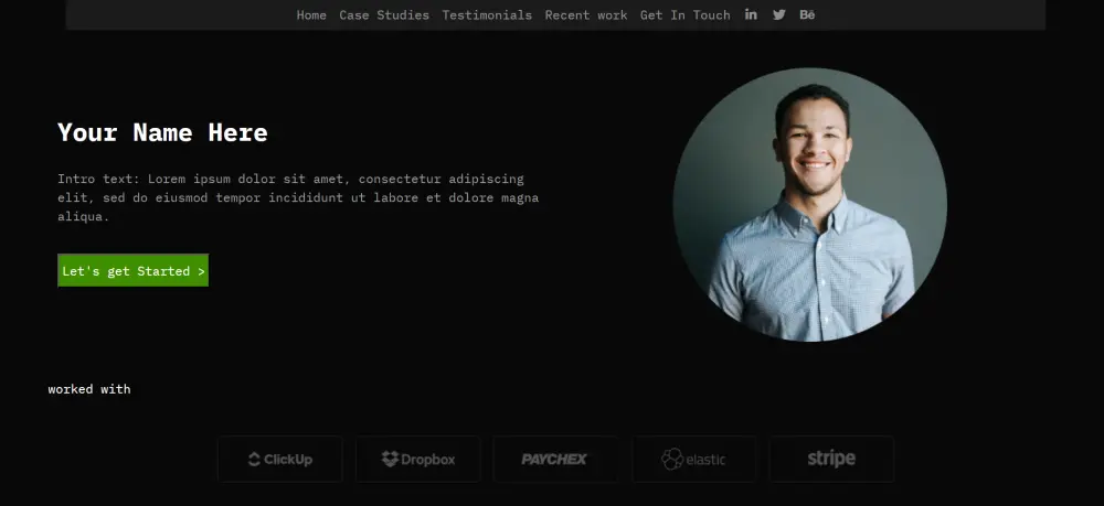 تصميم موقع Portfolio شخصي متجاوب بالكامل باستخدام HTML و CSS
