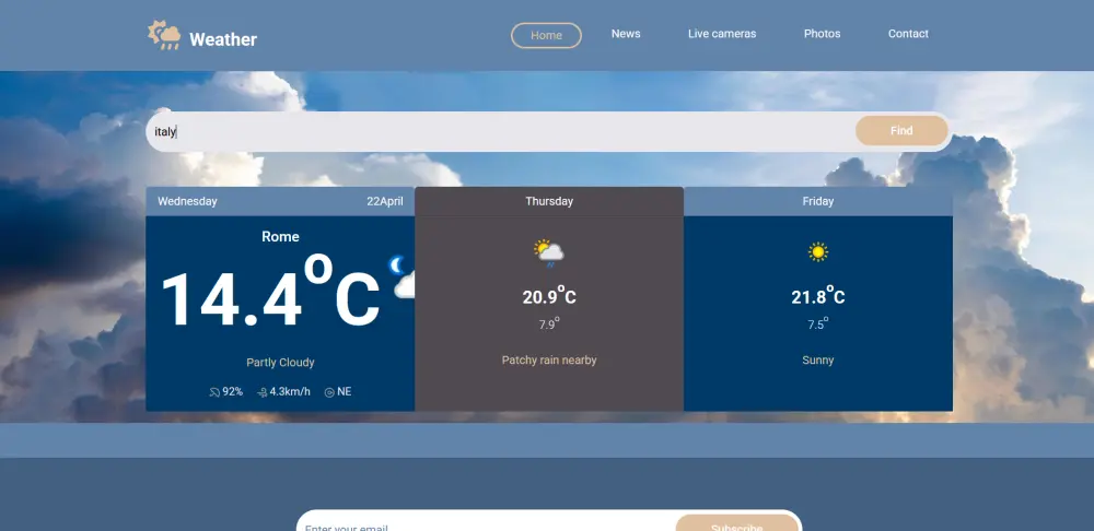 تصميم وبرمجة Weather App متكامل بربط API مباشر