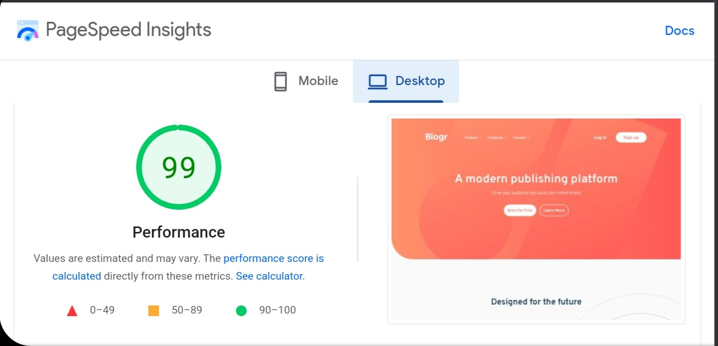 تطوير موقع يصل الى 95+ في اختبارات الآداء وسرعة التحميل