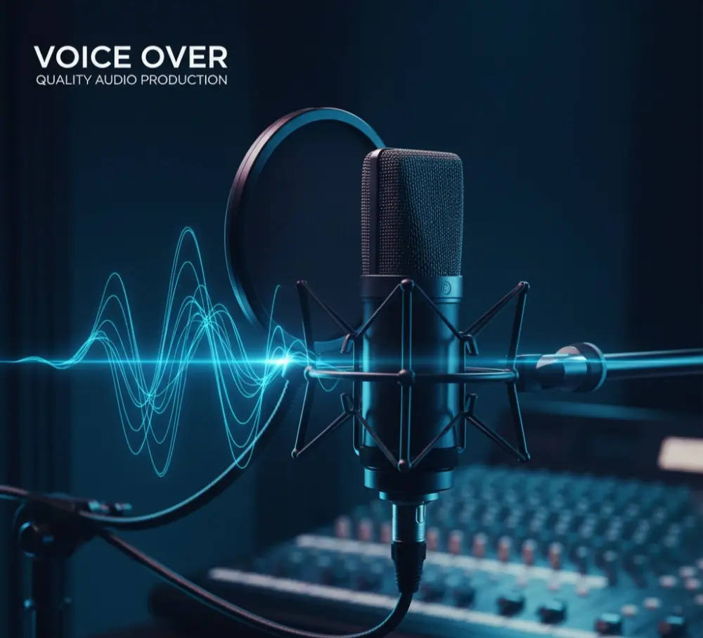 تعليق صوتي احترافي بجودة الاستوديو (فصحى، إعلاني، وثائقي)