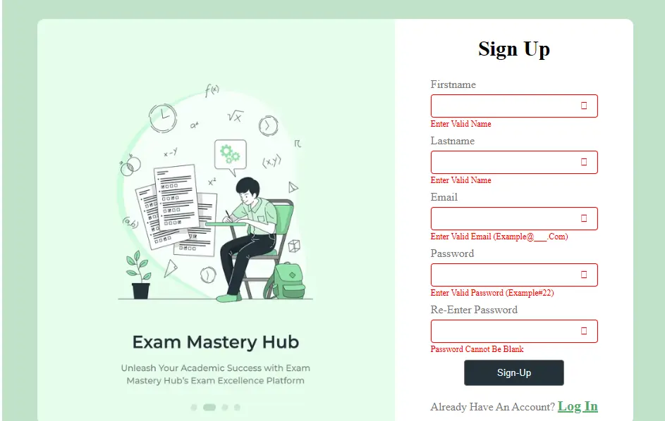 عمل validation ل form لتحقق من صحة البيانات