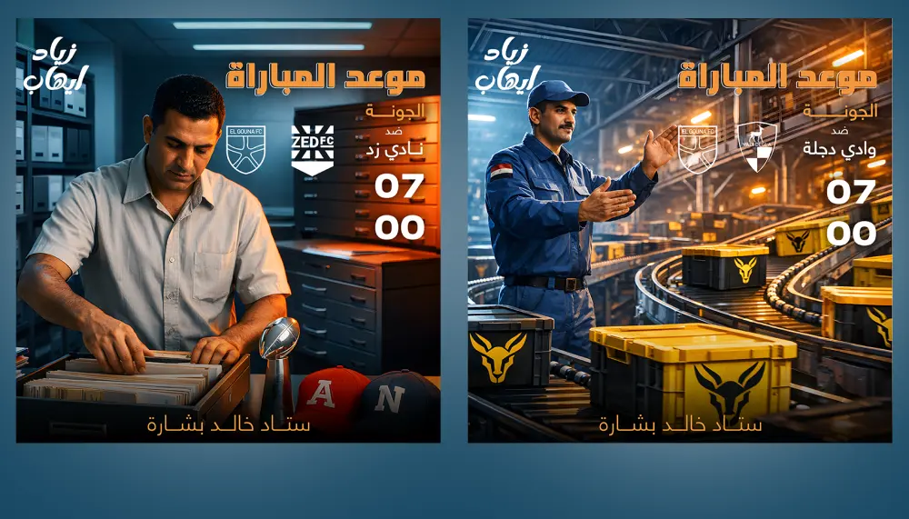 تصميم كامبين كاملة منشورات سوشيال ميديا لأندية كرة قدم حسب هوية النادي