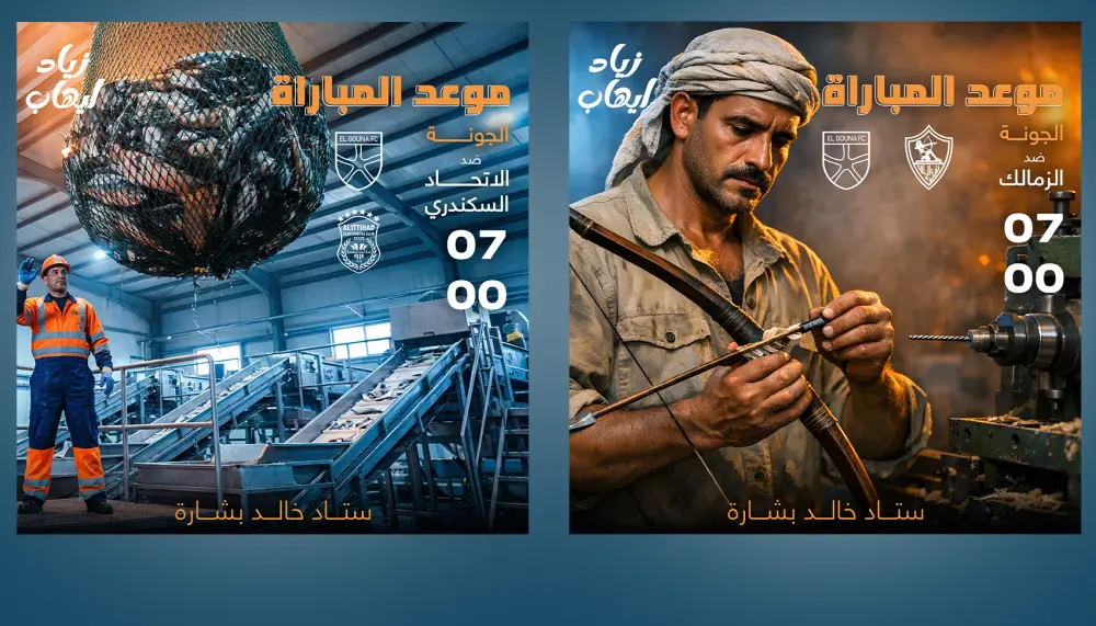 تصميم كامبين كاملة منشورات سوشيال ميديا لأندية كرة قدم حسب هوية النادي