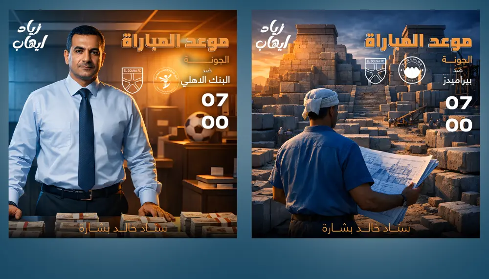 تصميم كامبين كاملة منشورات سوشيال ميديا لأندية كرة قدم حسب هوية النادي