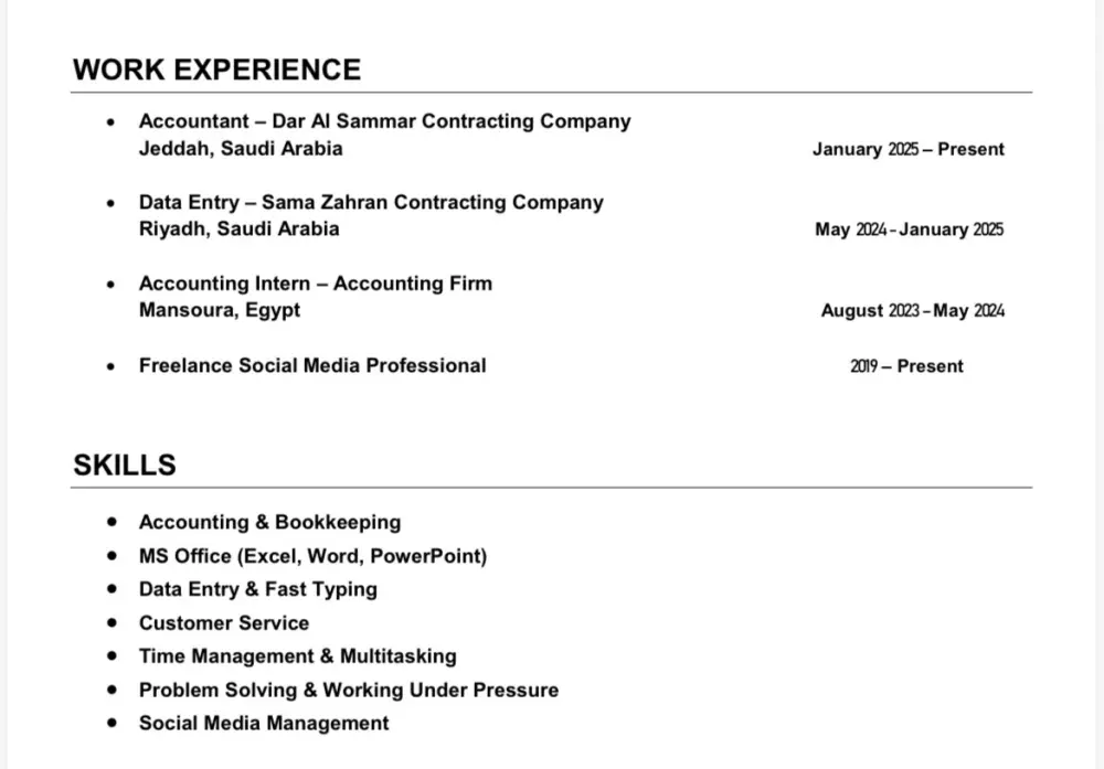 تصميم سيرة ذاتية | CV ATS