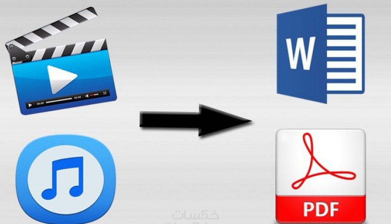 تحويل الملفات الصوتية والفيديو الى PDF أو WORD وبالتنسيق .