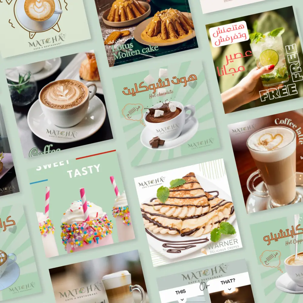 أقدّم تصميمات منشورات وقصص وإعلانات لكل منصات السوشيال ميديا بأسلوب متناسق ومميز يعكس هويتك ويشد انتباه جمهورك. سواء كنت بحاجة لتصاميم فردية أو هوية بصرية كاملة، أعمل معك خطوة بخطوة لضمان نتيجة متميزة وملفتة.