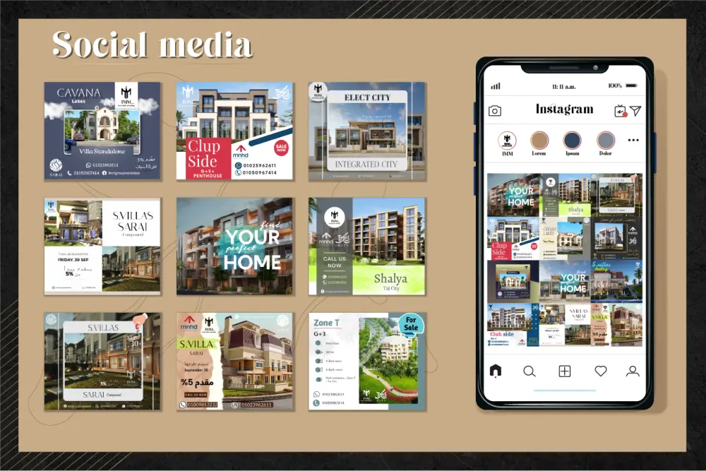 تصميم بوستات سوشيال ميديا بشكل احترافي مقابل 5 دولار