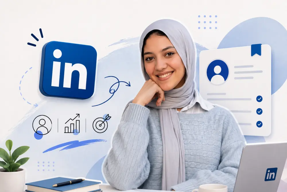 كتابة وتحسين بروفايل لينكد إن احترافي بالكامل لبناء براند شخصي